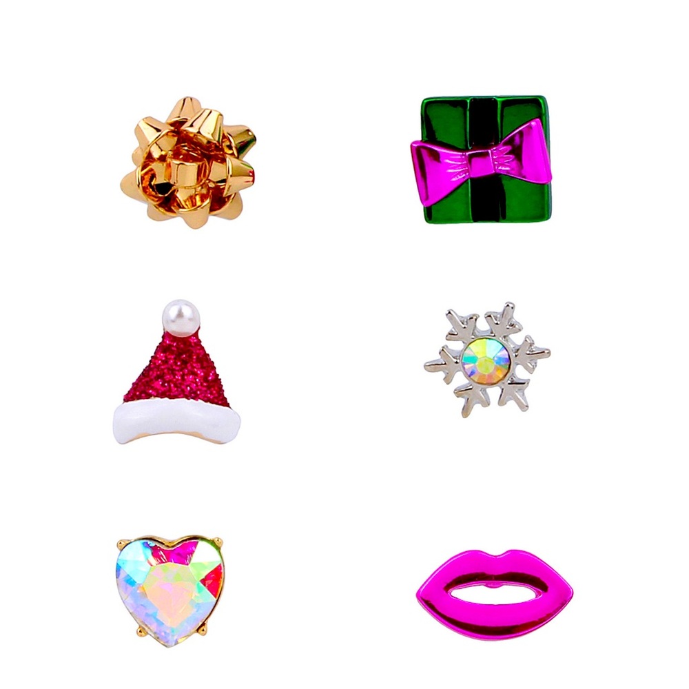 Betsey Johnson Festive Christmas Earrings Set